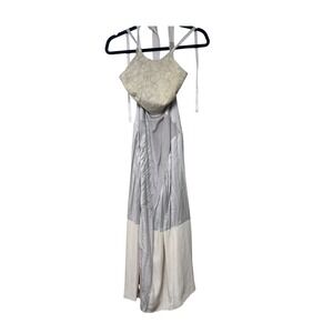 Rebecca Taylor Python‎ Apron Dress Cream Snake Leather Silk Maxi Size 2